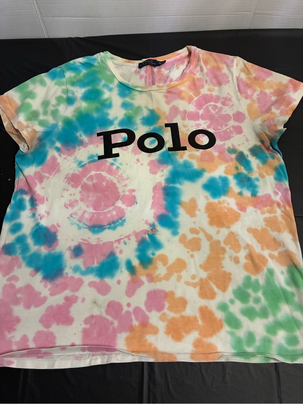 Polo by Ralph Lauren Tie-Dye Crewneck Tee in Pink, Blue, Orange, Green